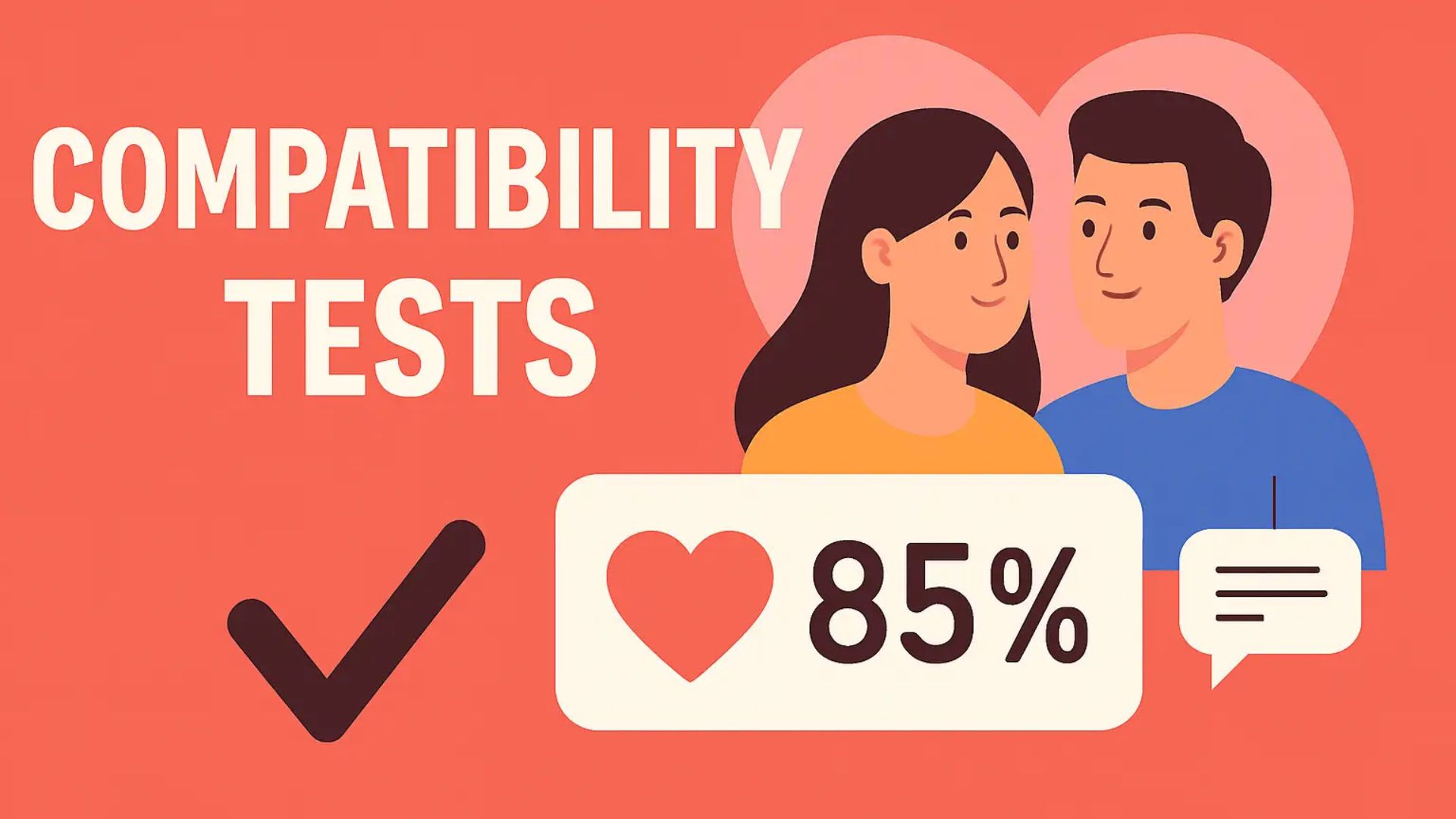 Compatibility tests illustration showing relationship and personality matching concept